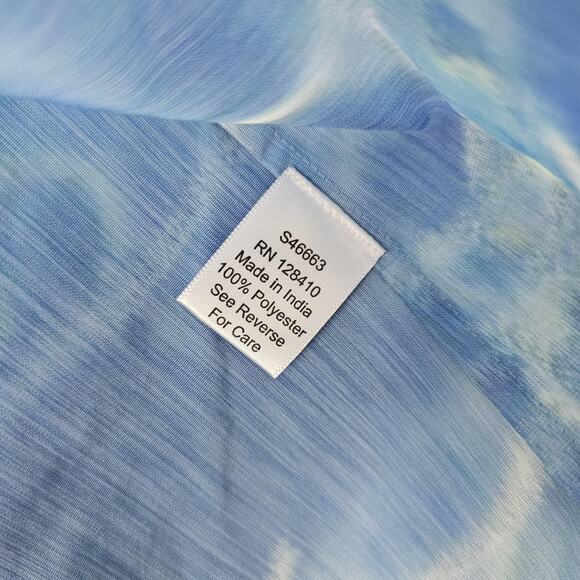 Ann Mashburn Dress Womens Medium Blue Water Smocked Waist A Line Midi Preppy - Picture 6 of 7